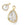 Beads wholesaler  - Teardrop pendant with cubic zirconia -Golden brass - 11.5x7mm (1)