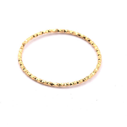 Buy Connector ring ribbed golden stainless steel 25x1mm (1)