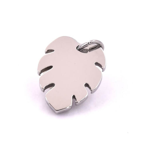 Pendant Monstera leaf stainless steel 15x11.5mm (1)