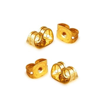 Stud pushers for earrings golden stainless steel - 6mm (4)