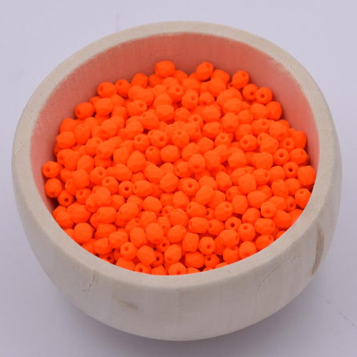 Firepolish faceted bead Neon Orange 3mm (50)