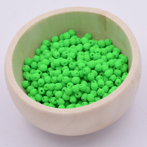 Firepolish faceted bead Neon Green 3mm (50)