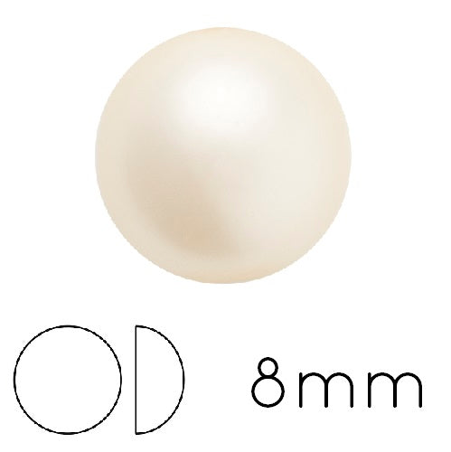 Round cabochon Preciosa Cream 8mm (4)