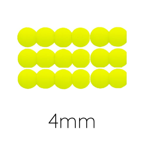 Czech Glass Round Beads fluo Neon Yellow 4mm (50)