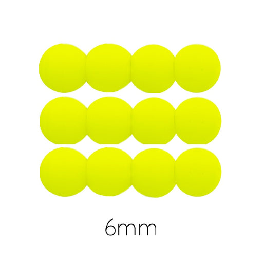 Czech Glass Round Beads fluo Neon yellow 6mm (50)