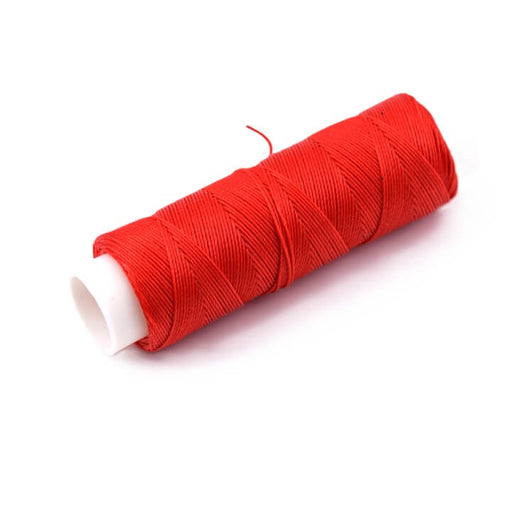 Braided waxed polyester cord RED 0.35mm - 40m (1)