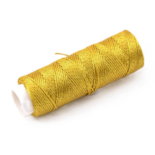 Braided waxed polyester cord GOLD 0.8mm - 40m (1)