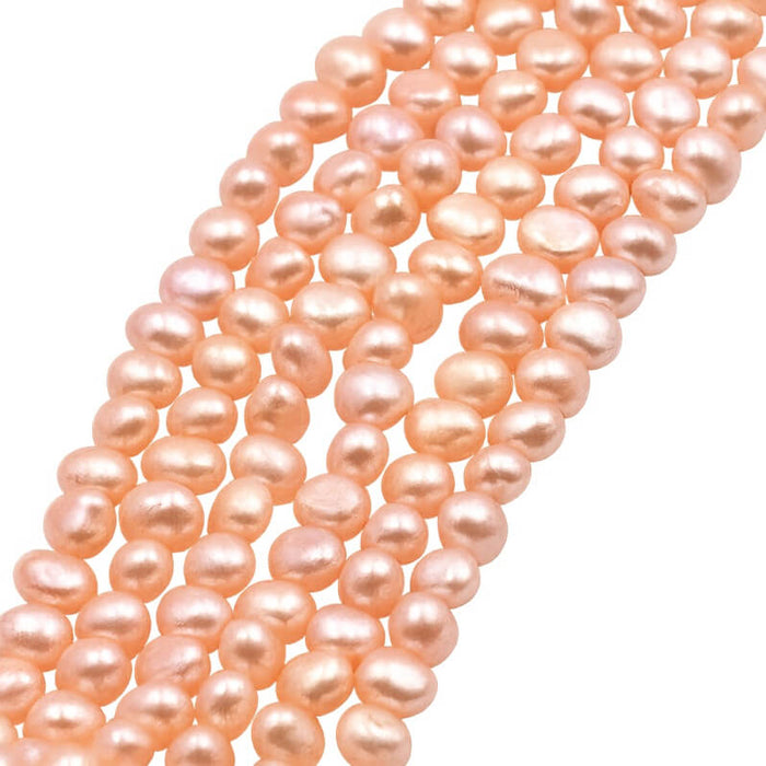 Freshwater Pearl Creamrose Nugget - 5-6mm (1 strand-40cm)