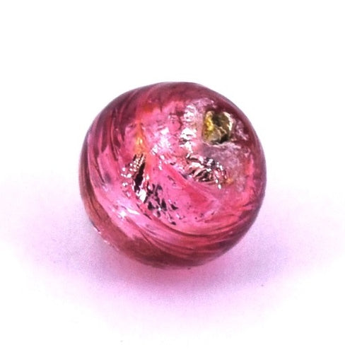Buy Murano round bead ruby ​​and silver 8mm (1)