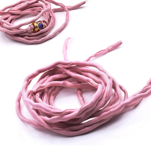 Buy Natural silk cord hand dyed parma pink 2mm (1m)