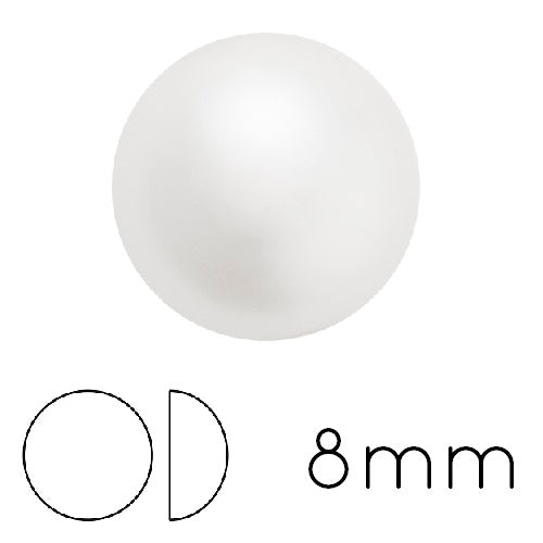 Round cabochon Preciosa White 8mm (4)
