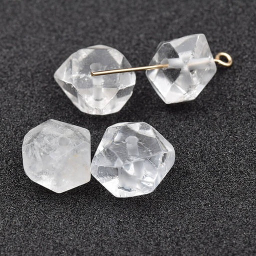 Quartz crystal polygon beads10x7mm - hole: 1mm (4)