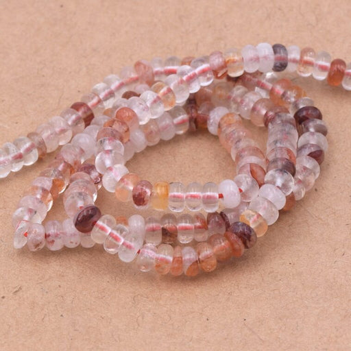 Ferruginous quartz rondelle beads 4x2mm - Hole: 0.8mm (1 strand-38cm)