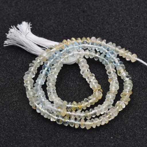 Aquamarine Multi Bicone Button Beads 4-4.5x2-3mm (1 Strand - 34cm)