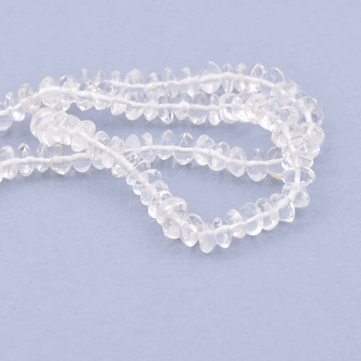 Buy Quartz crystal button bead 5-6x3-4mm - Hole: 0.5mm (1 Strand-33cm)