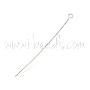 Buy 72 Eyepins metal silver plated 50x0.7mm (1)