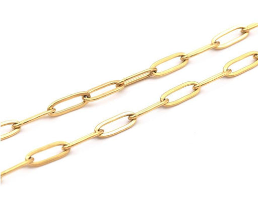 Stainless steel chain paper clip golden 12x4mm (50cm)