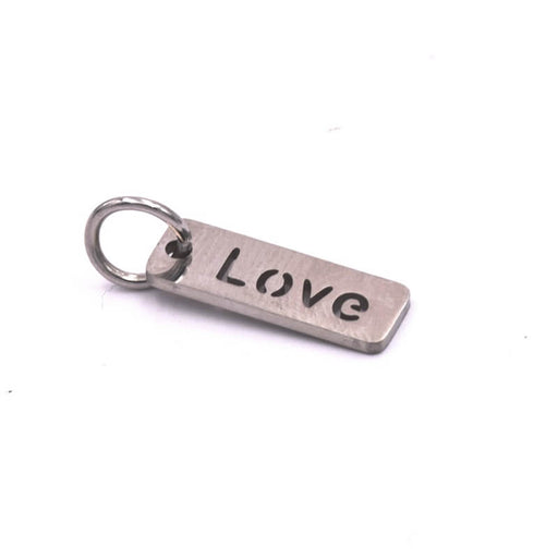 Charm Pendant Love Stainless Steel Rectangle - 17x6mm (1)