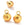 Beads wholesaler  - Round Pendants Ball Stainless Steel Hammered Gold 6mm (2)