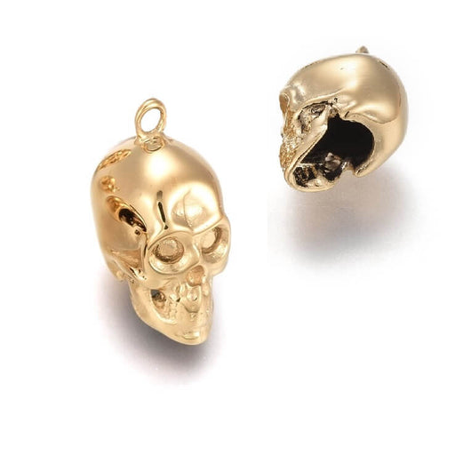 Skull Pendant Stainless Steel Gold 11x7mm Hole: 1,2mm (1)
