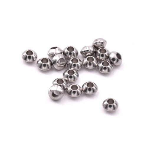 Heishi beads Stainless Steel  4x2mm - Hole: 1,2mm (10)