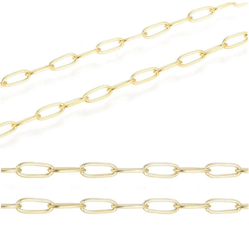 Chain Thin Mesh Paper Clip Gold Stainless Steel 5x2mm (50cm)