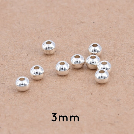 Round Beads Stainless Steel Silver - 3x2mm - Hole: 1.2mm (20)