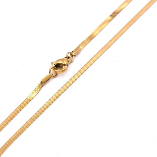 Buy Chain Necklace Snake Stainless Steel Gold 45cm - 2mm (1)