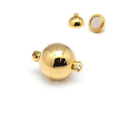 Buy Magnetic Clasp Round Stainless Steel Gold 15x10mm (1)