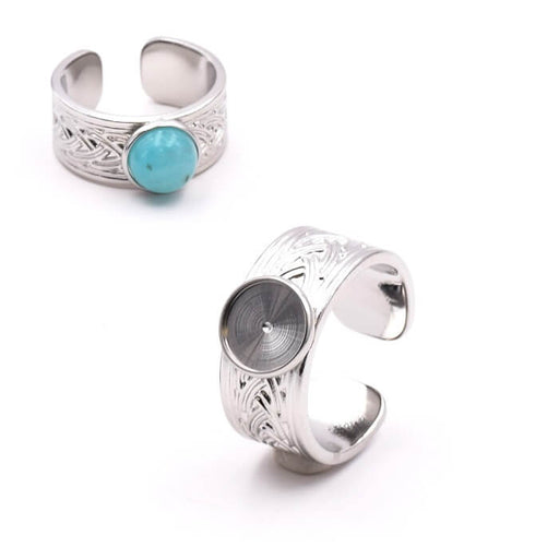 Ring adjustable Stainless Steel For Cabochon 17.5mm For Cabochon 8mm (1)