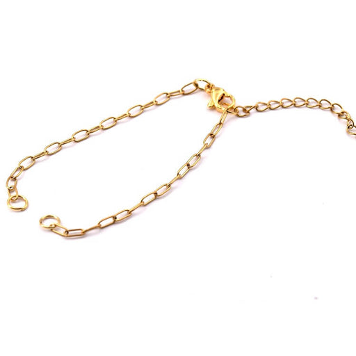 Bracelet Paper clip Chain Golden Stanless Steel 15cm (1)