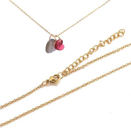 Thin cable chain necklace - Golden steel - 40cm - 1.2mm (1)