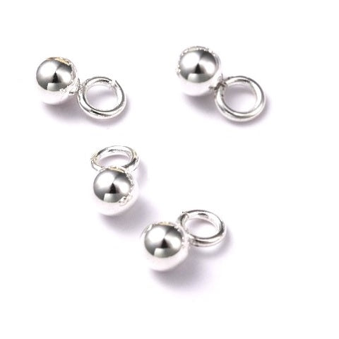 Round Pendant Balls Stainless Steel Silver 3mm (4)