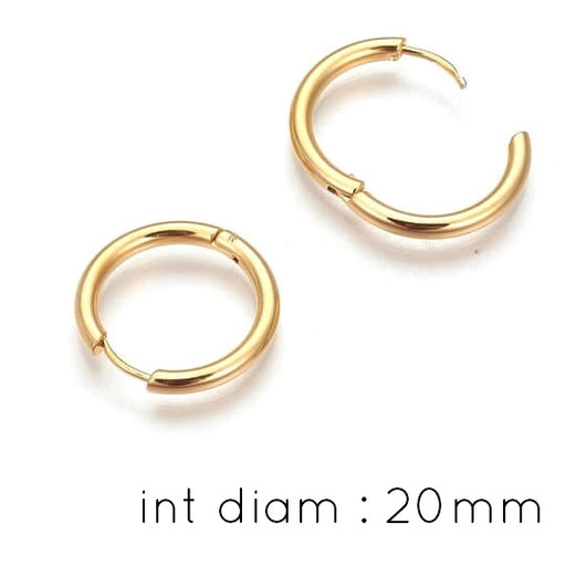 Huggie Hoop Earrings in Golden Steel - 24x2mm (2)