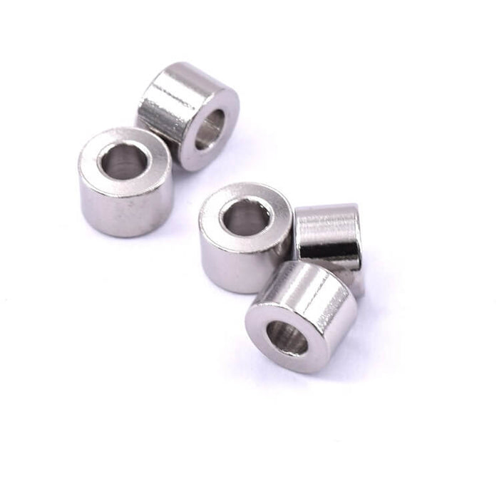 Cylinder tube bead stainless steel 6x4mm - Hole: 2.5mm (5)