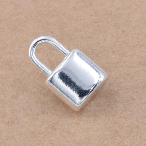 Charm padlock stainless steel silver - 13x8mm (1)