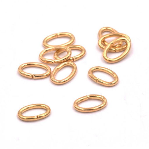 Jump Ring Oval Gold Plated Quality 6x4mm (10)