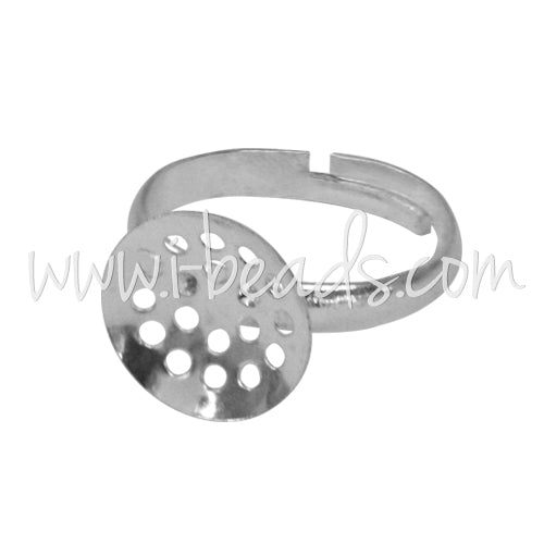 Adjustable ring mesh 12mm brass silver finish (1)