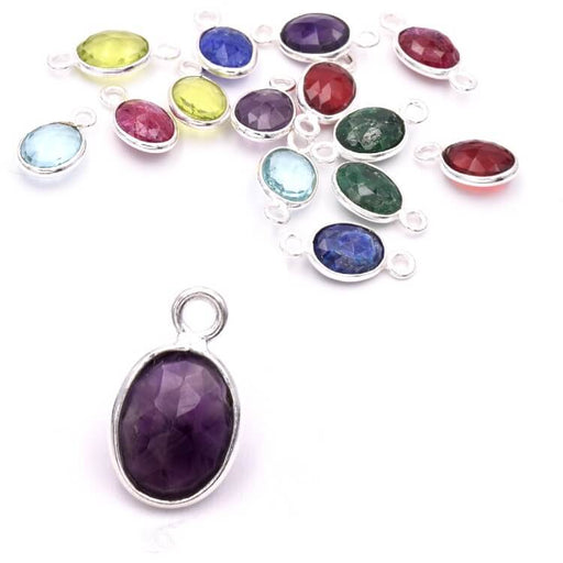 Pendant Oval Amethyst 925 Sterling Silver - 9x7mm (1)