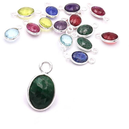Buy Pendant Oval Green Onyx Set Sterling Silver 925 - 9x7mm (1)