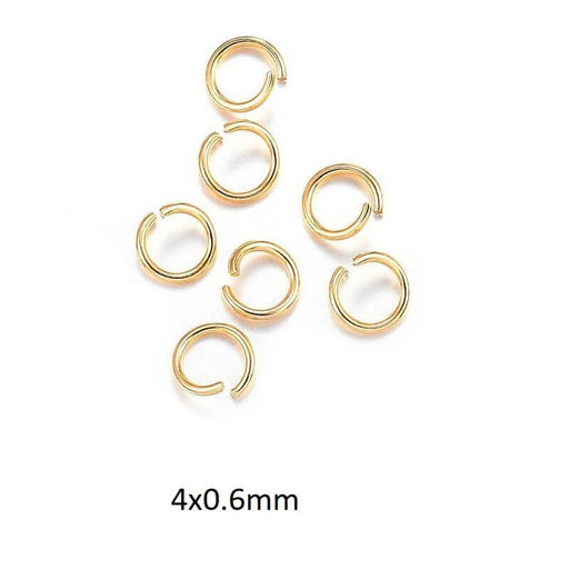Jump Rings Gold Stainless Steel 4x0.6mm (40)