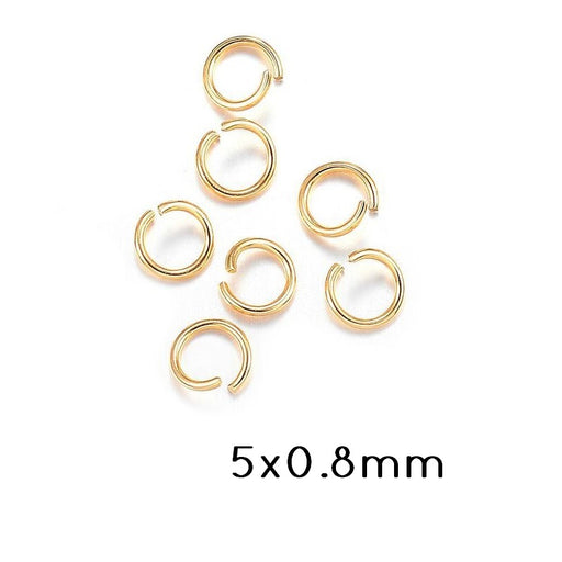 Jump Rings Long Lasting Gold Stainless Steel 5x0.8mm (10)