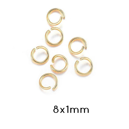 Jump Rings Long Lasting Gold Stainless Steel 8x1mm (5)