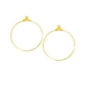 Buy Hoop Earrings pendant Golden Plated Brass 25mm (2)