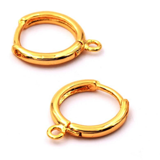 Huggie Hoop Earring Gold Brass Quality With Ring 13x1,5mm (2)