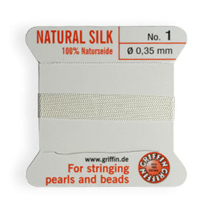 Bead cord natural silk white 0.35mm (1)
