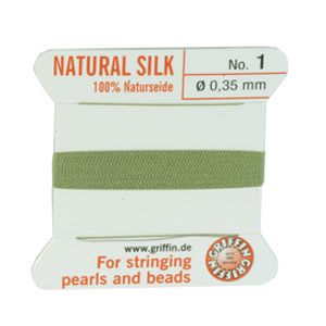 Buy Bead cord natural silk green jade 0.35mm (1)