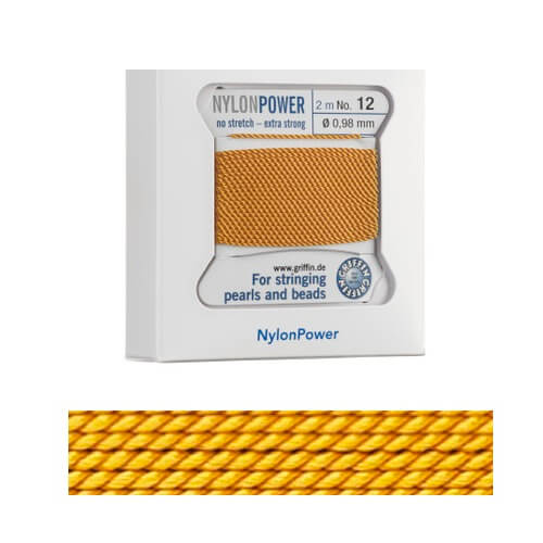 Dark Yellow Nylon Thread 0.98mm per 2m with needle (1)