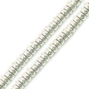 Buy Pukalet heishi bead metal silver plated strand 3x2mm (1)