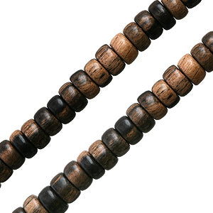 Wooden tiger ebony pukalet heishi beads strand 8mmx4mm (1)